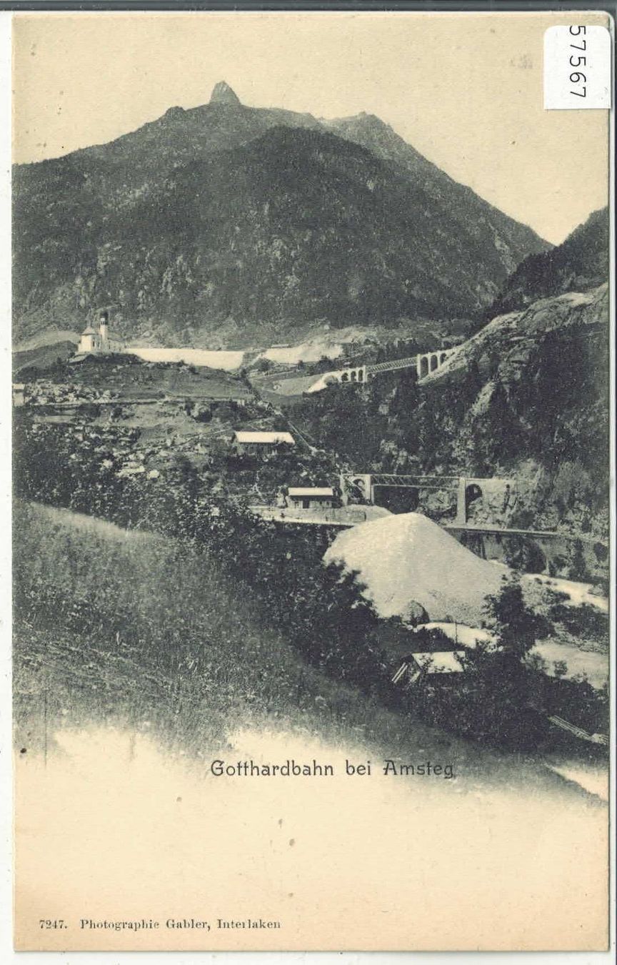Ansichtskarten: Gotthardbahn bei Amsteg – Gebraucht aus Ettingen von Kartenplanet