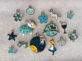 15 Stk. Anhänger für Kette Muschel Einhorn Schaf etc.
