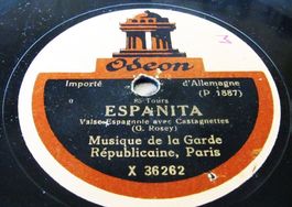 Rare Shellac 1905 Odeon Garde Républicaine Paris 80/85 RPM
