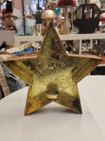 Stern Laterne / Windlicht / Kerzenhalter Gold