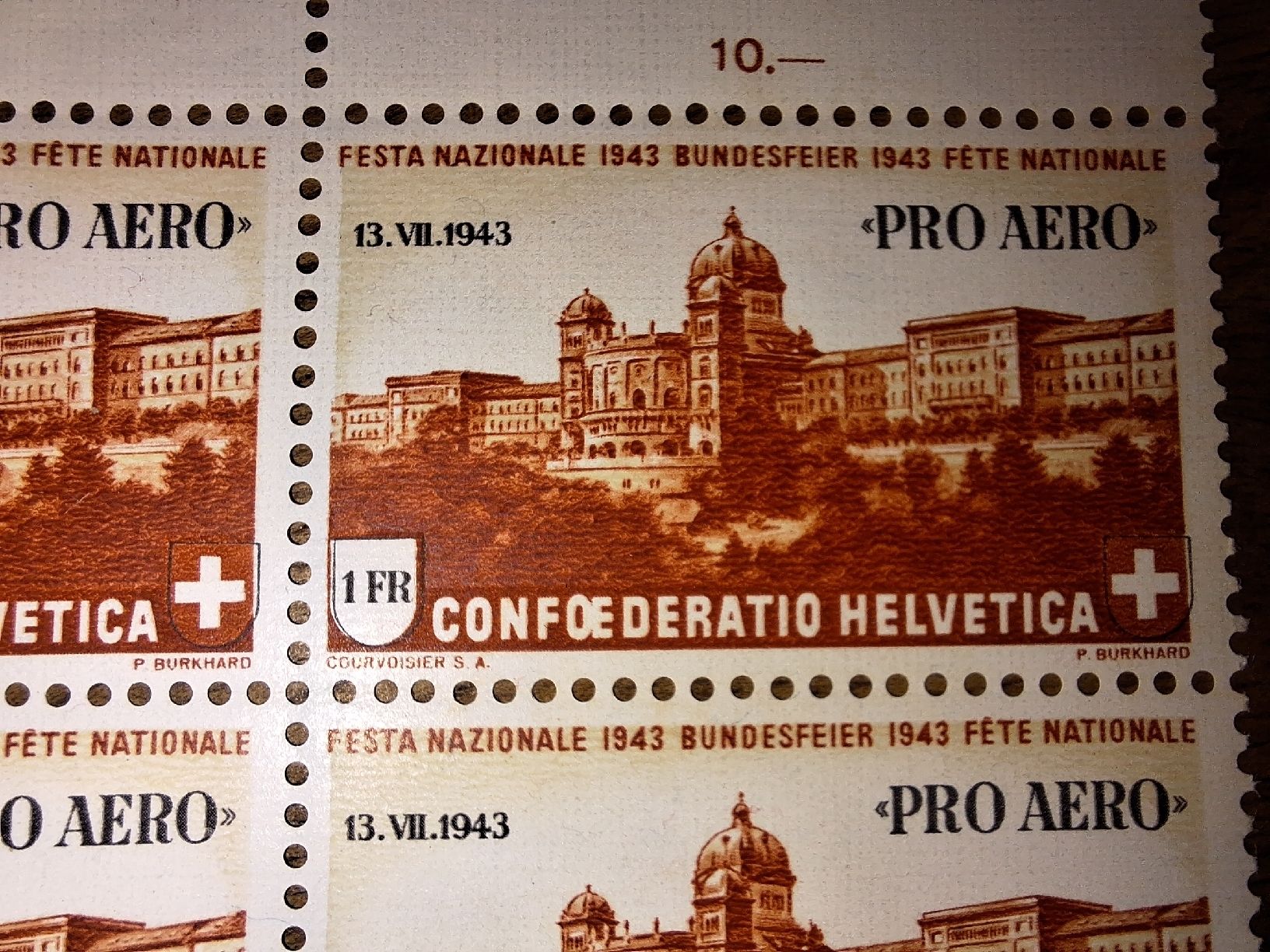 Tutti i francobolli: Flugpost F36 ** Druckverschiebungen  – Usato da Balgach venduto da SIMEON27 3