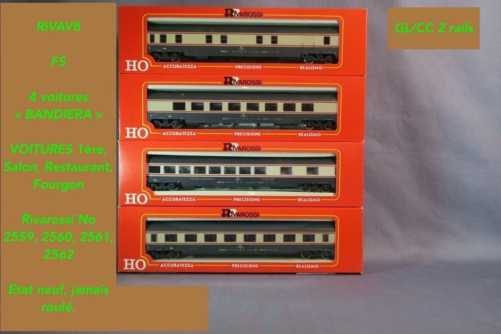 Coffret 3 Voitures Rivarossi Type X Gris FS 3636 - échelle HO, Neuf Et Rare