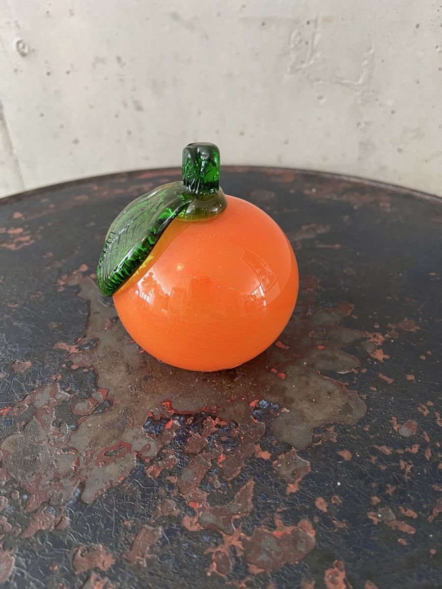 Murano Statuette: Mungeblasene Glasfrucht Orange – Nuovo (secondo la descrizione) da Wabern venduto da La-Vitrine 3
