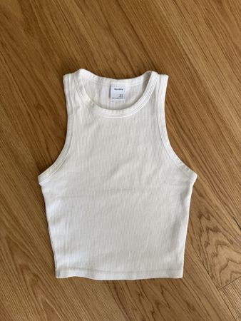 Débardeur Bershka blanc côtelé comme neuf