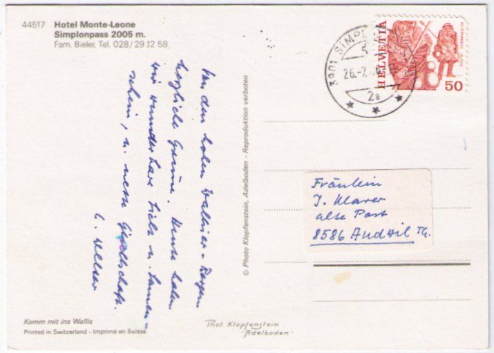Cartes postales: Simplonpass – D'occasion à Binningen par Mountainrider 1