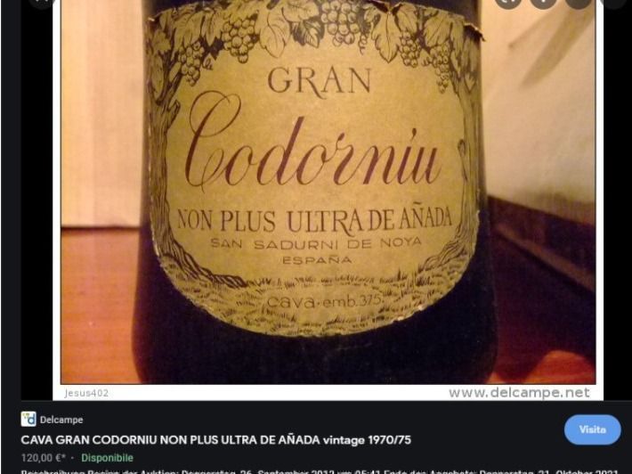 Wein: Rar GRAN CODORNIU -Brut-vintage 1970er – Neu (gemäss Beschreibung) aus Emmenbrücke von Ulisse-22 6