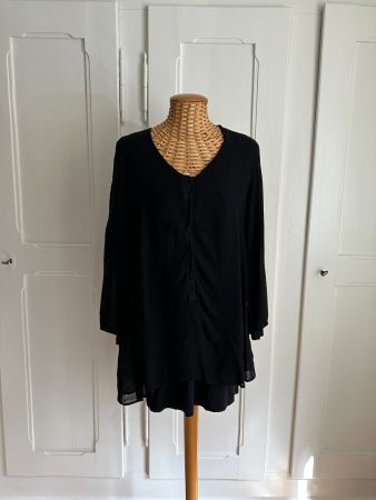TANDEM - Layering Blusenkleid schwarz 34