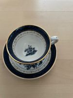 Blau Goldene Teetasse mit Untertasse, Vintage