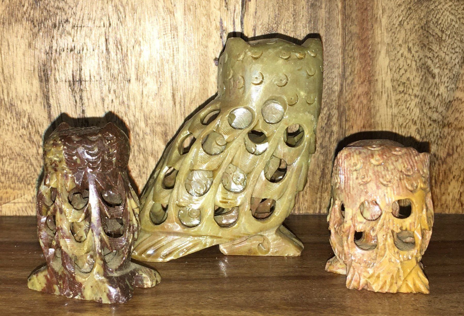 Statuette: 3 x Eulen Deko - H 8, 5.5, 5cm – Usato da Oftringen venduto da Vucki 1