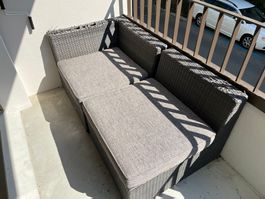 Outdoor Lounge mit abnehmbaren Kissenbezügen, 160 × 82 × 66