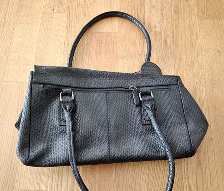 Vintage PICARD Leder-Handtasche mit Schlangenprägung