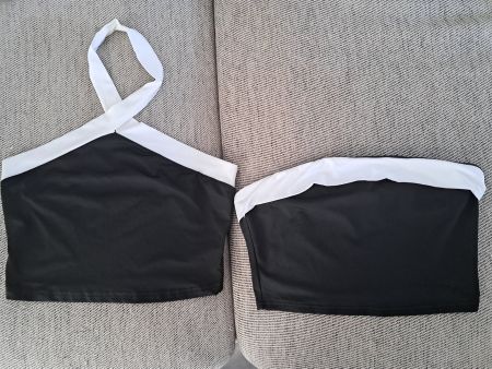 Schickes Sommer Set: Top und Bandeau Schwarz/Weiss, neu!