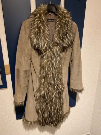Eleganter Leder Damen Mantel