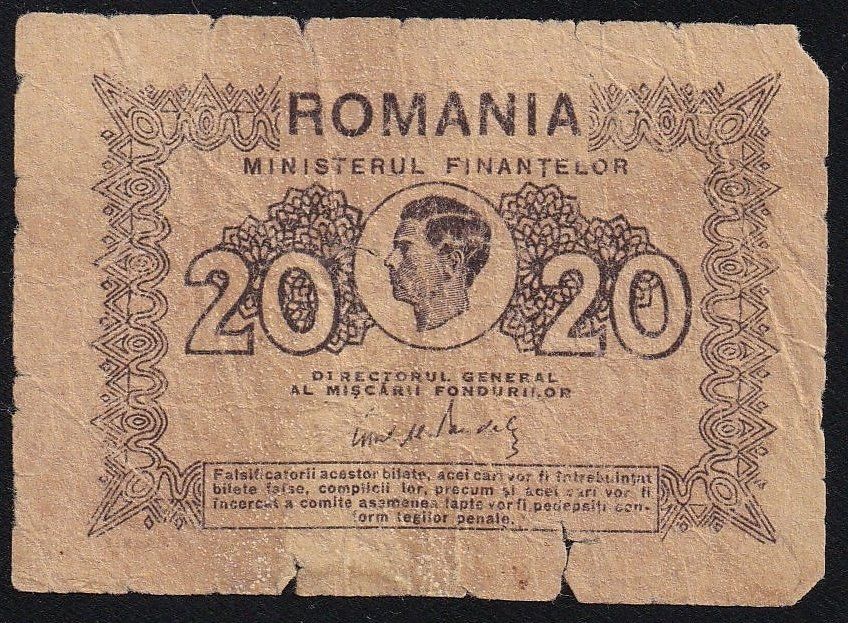 Banconote: Rumänien 20 Lei 1945 – Usato da Brugg AG venduto da banknoten_muesli