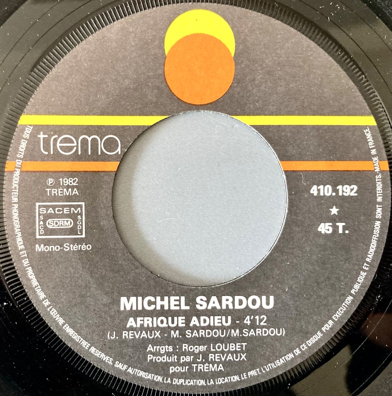 Schallplatten: MICHEL SARDOU - AFRIQUE ADIEU – Gebraucht aus Poliez-Pittet von Newtown-Records 2