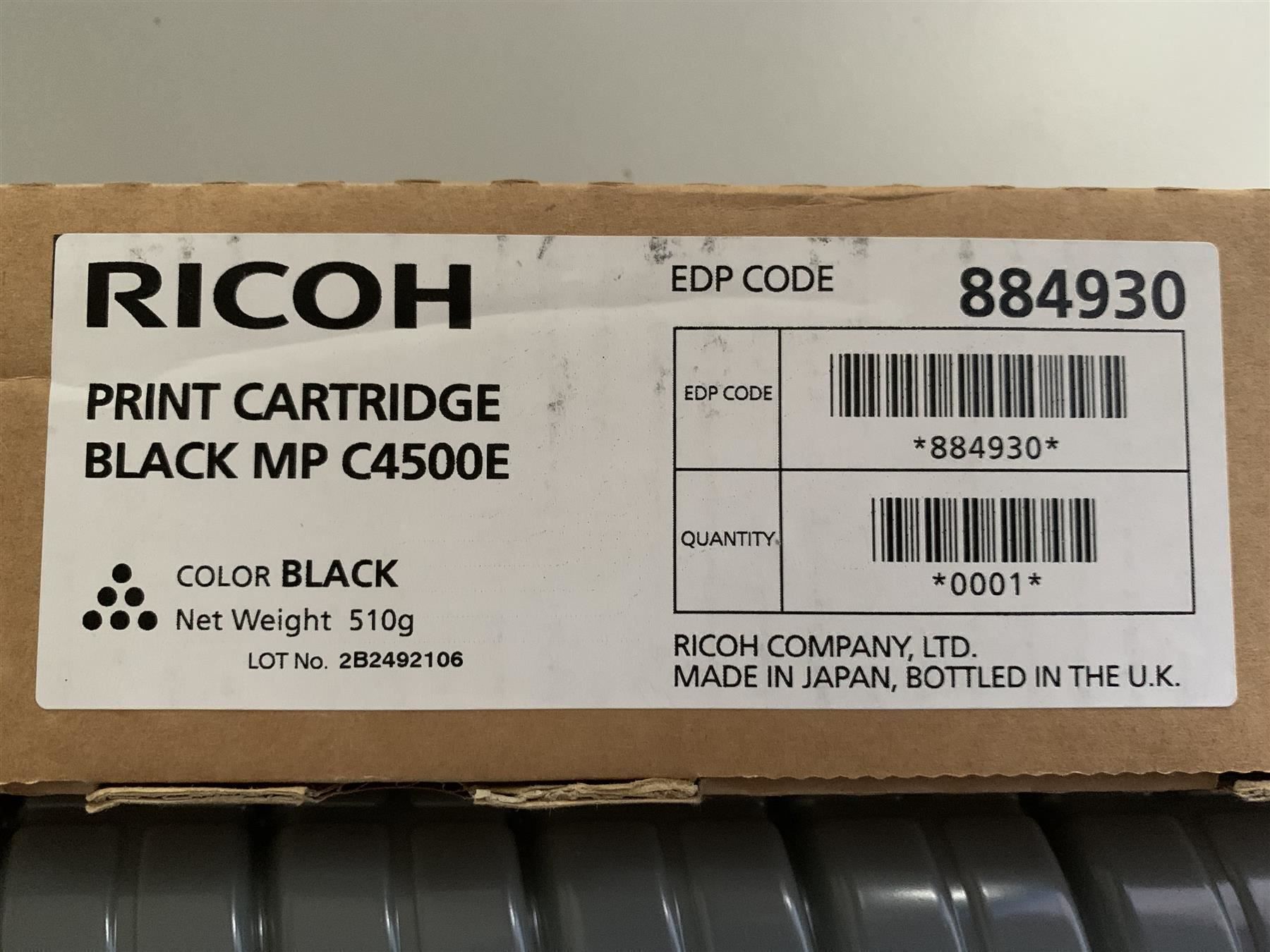 Ricoh Cartucce per stampanti & toner: Ricoh Toner Black 884930 MP C4500E – Nuovo e nell'imballaggio originale da Langwiesen venduto da Restposten-24 1
