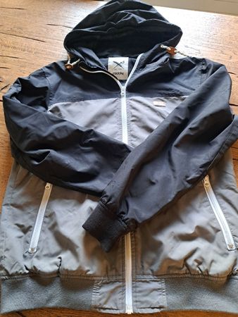 Iriedaily Jacke mit Kapuze grau schwarz Grösse M