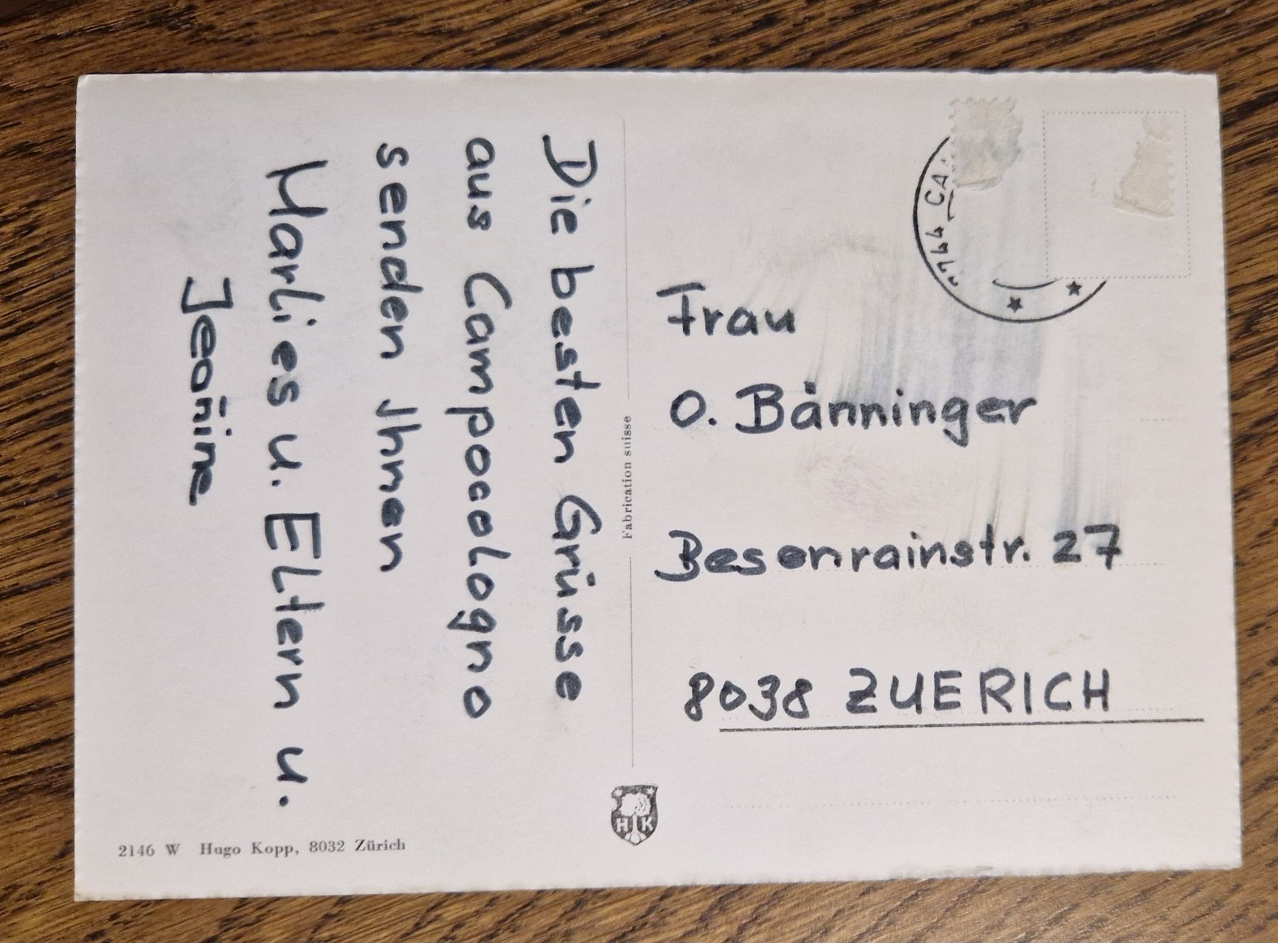 Cartoline postali: Saluti di Campocplogno  – Usato da Ebikon venduto da Donar50 2