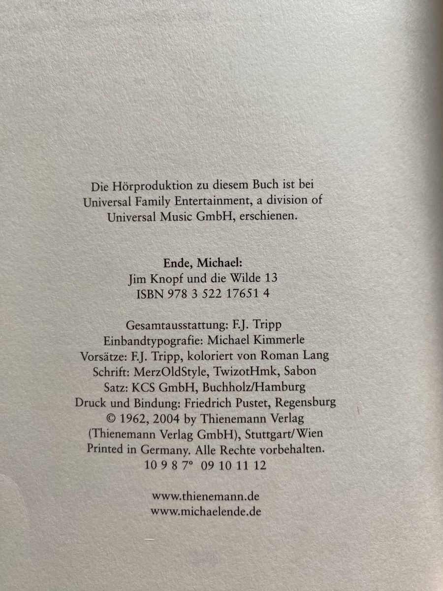 Libri: Jim Knopf und die Wilde 13 - Michael Ende – Usato da Schwarzenburg venduto da Michellu 4