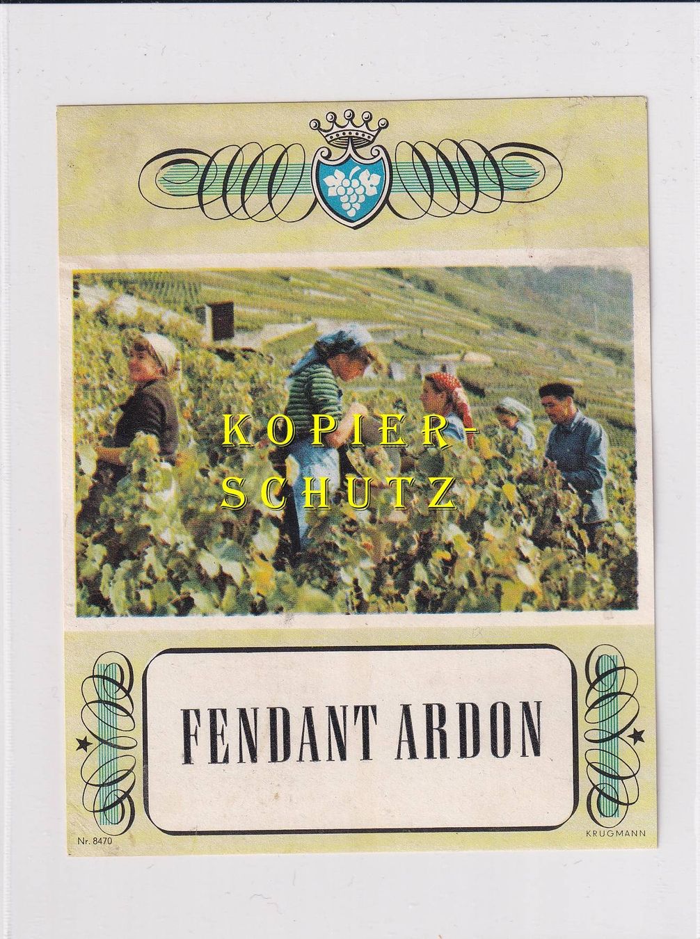 Papier: Etikette - Fendant Ardon /bd – D'occasion à Hombrechtikon par Rudolf07