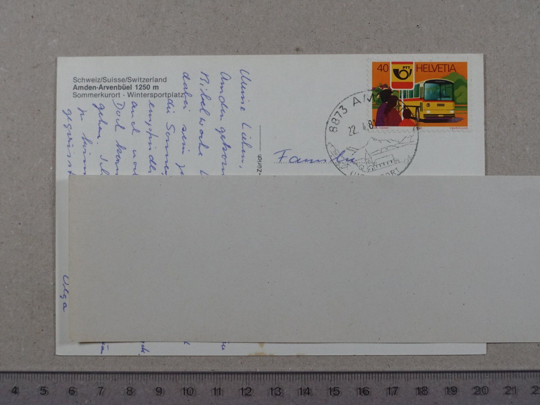 Ansichtskarten: Amden Arvenbüel, 1981 – Gebraucht aus Lenzburg von fh1 1