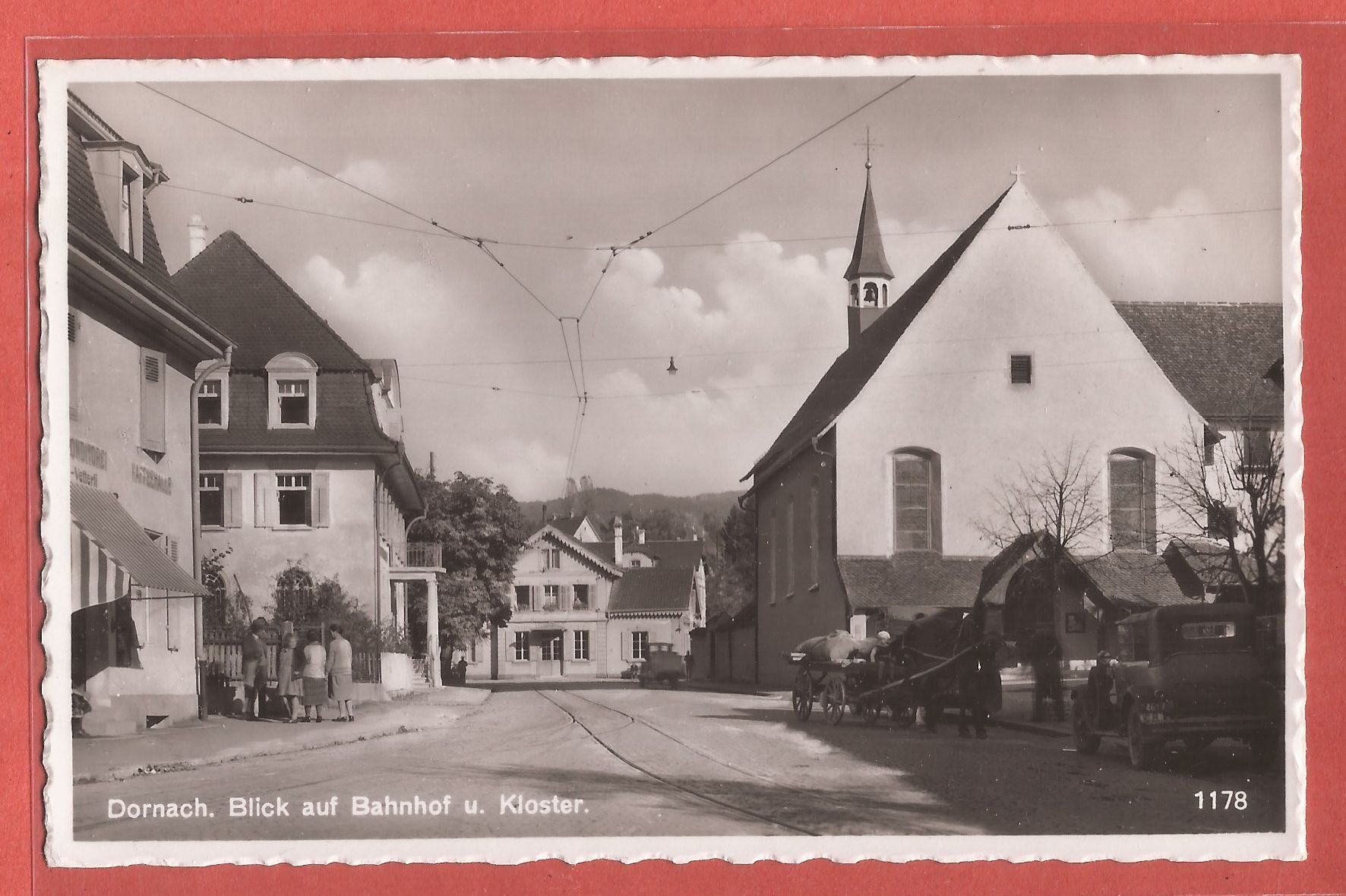 Cartes postales: Dornach - Bahnhof und Kloster Oldtimer Kutsche ca. 1930 – D'occasion à Fislisbach par Porano