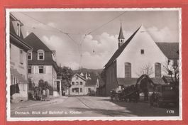 Dornach - Bahnhof und Kloster Oldtimer Kutsche ca. 1930