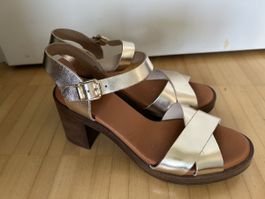 Ledersandale Gold Grösse 40