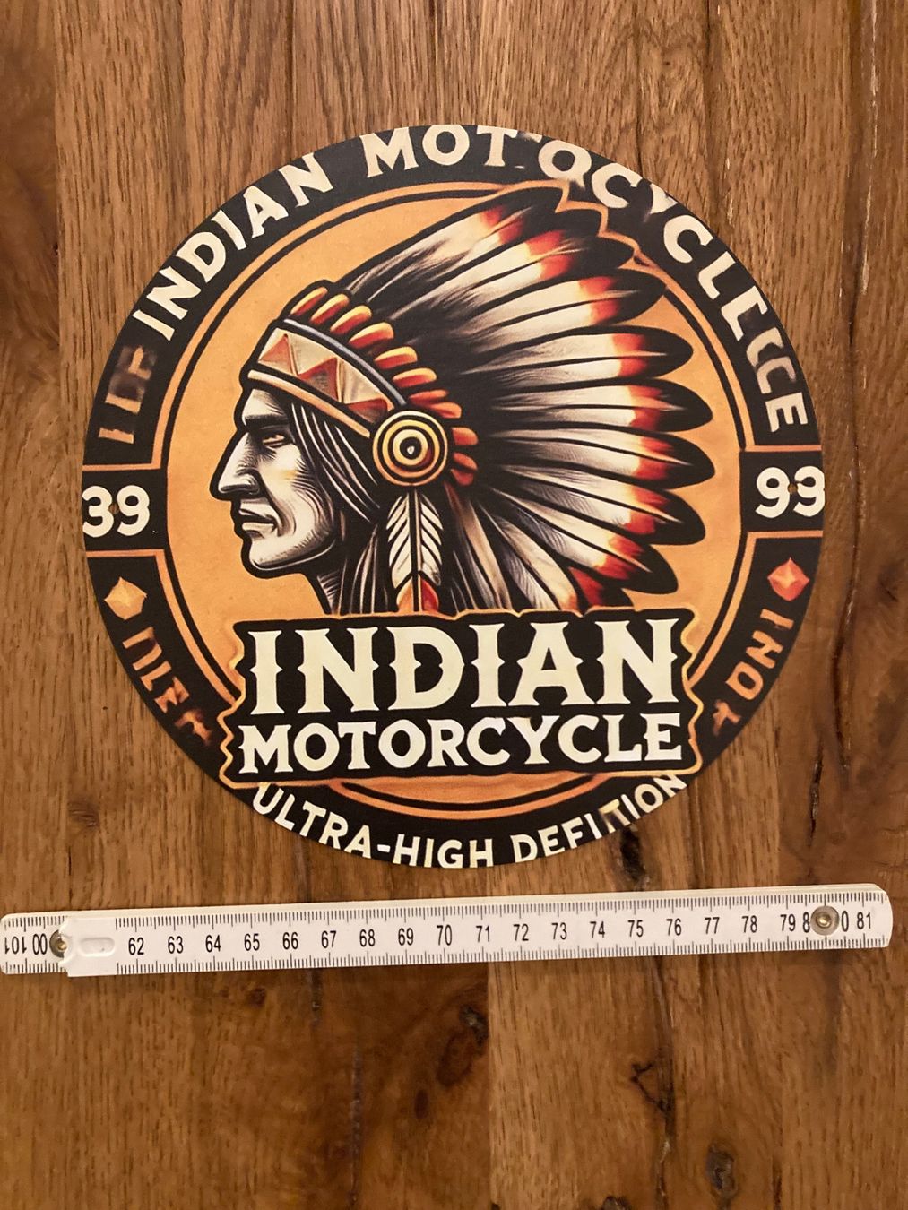 Indian Motorcycle Chopper: Indian Motorcycles/ Schönes Blechschild /20 CM / neu!!! – Nuovo e nell'imballaggio originale da Bremgarten AG venduto da Eurotiz 2