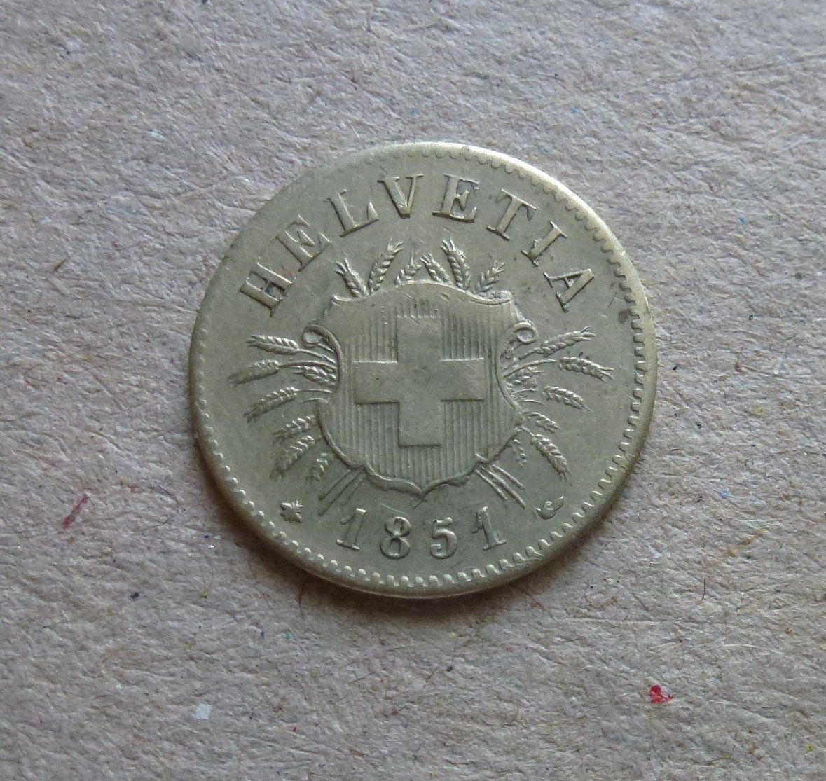 Tutti le monete: ++ 5 Rappen 1851, gute Erhaltung – Usato da Walkringen venduto da Casablanca777