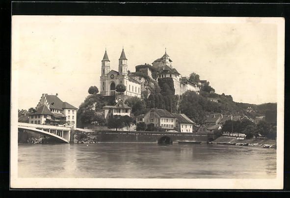 Cartoline postali: AK Aarburg, Uferpartie mit Kirche – Usato da Berlin venduto da bartko-reher