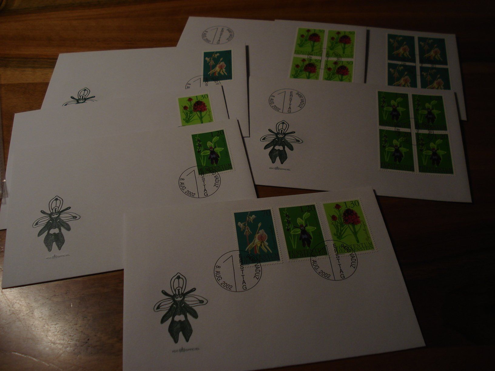 Alle Briefmarken: Liechtenstein 2002, Blumen, FDC Satz, Einzel + 4erbl – Gebraucht aus Niederwil AG von morostahu 1