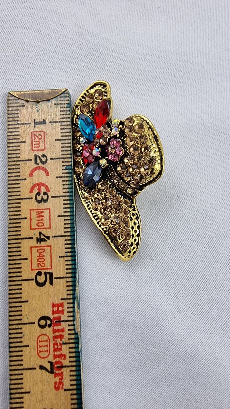 Spille & Fermagli: Schicke Brosche, Strass Hut, Goldfarben 549 – Usato da Wald ZH venduto da Martin79 5