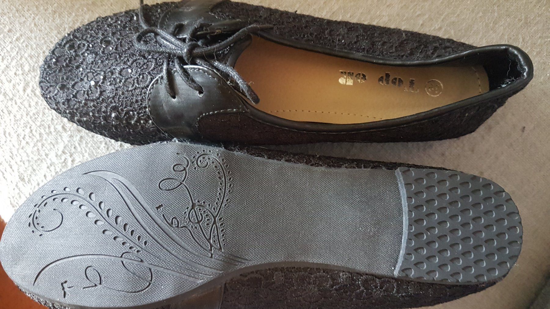 Damenschuhe: Schwarze Ballerinas mit Glitzereffekt – Neu (gemäss Beschreibung) aus Oberengstringen von Sheera7 5