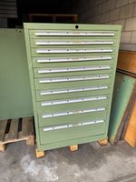 Schubladenschrank Lista grün mit Einsätzen gebraucht