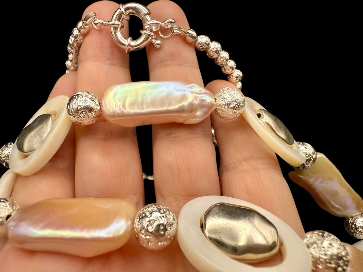 Catenine: Elegante Halskette mit Perlmutt – Nuovo (secondo la descrizione) da Lamone venduto da LaCantinaMagica 6