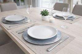 4x Deko Teller Silber Tischdekoration Set