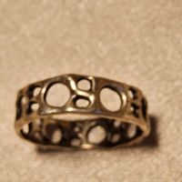 Sterling Silber Ring, Handmade, ca 1970, Grösse 50