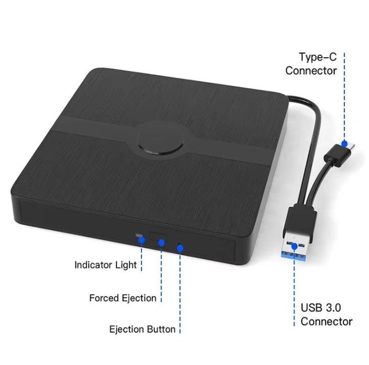 Multimediaplayer & Streamer: Externer Blu-ray BD/CD/DVD Player & Brenner USB 3.0 - Typ-C – Neu und originalverpackt aus Geneve von Titi2008 8