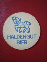 Bierdeckel Haldengut Winterthur alt dick Motiv Pferd