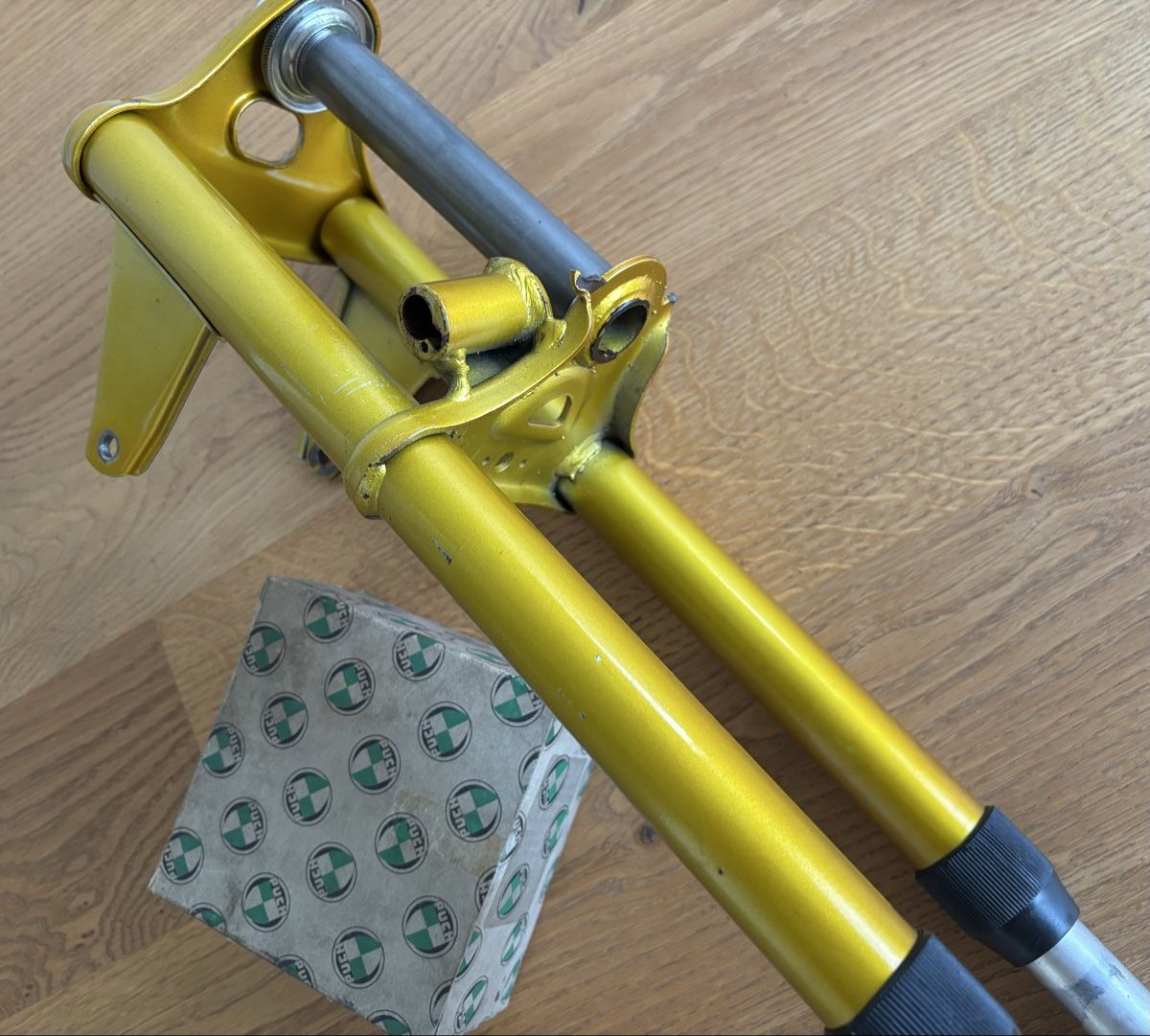 Puch Ciclomotori: Original Puch MAXI-N Gabel Zitronengelb – Usato da Gerlafingen venduto da alpenbrevet 2