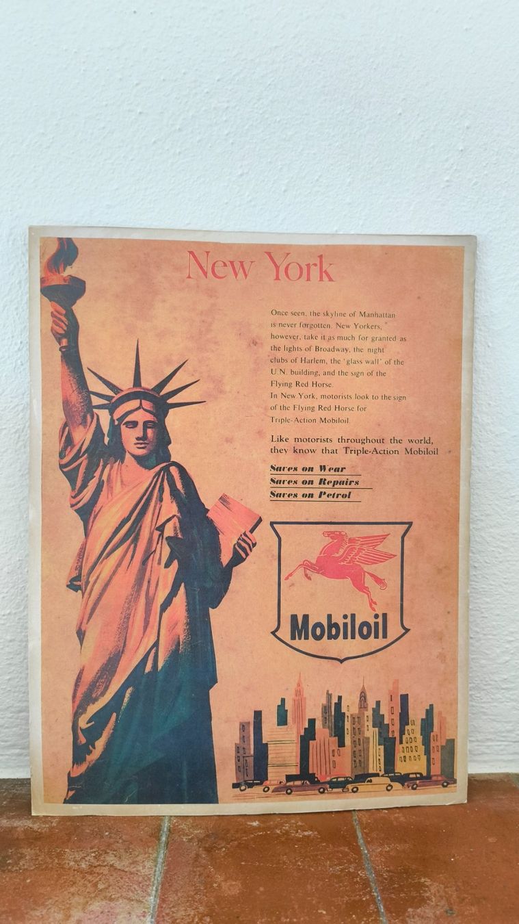Foto & Immagini: Vintage Mobiloil poster – Usato da Pedrinate venduto da Abitandmore