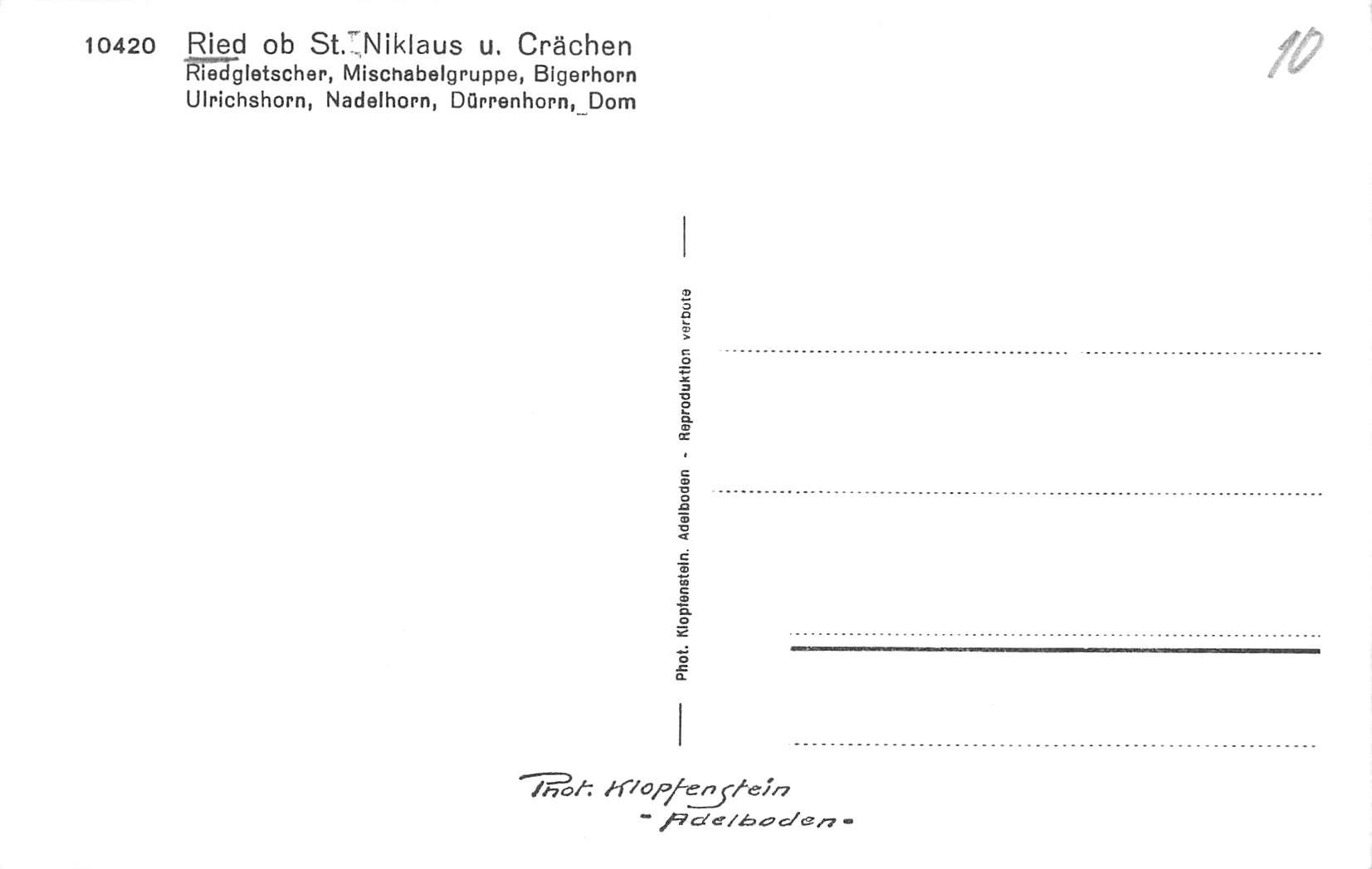 Cartes postales: St. Niklaus u.Grächen – D'occasion à Biasca par Blenio71 1