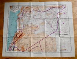 Militärkarte Syrien & Libanon 1954 Israel-Druck WASSERZEICHE