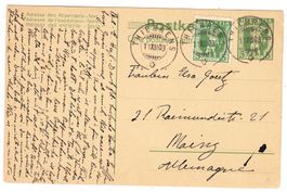 Entier postal départ de Thierrens le 11.12.03.pour Mainz (D)