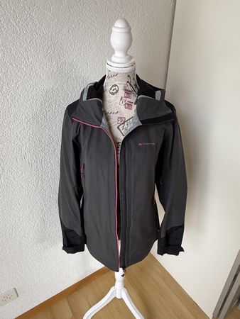 Quechua Regenjacke, grau mit pink, Grösse M, Neuwertig!