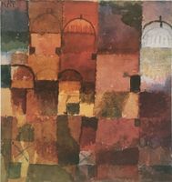Paul Klee  "Rote und weisse Kuppeln"    Kunstdruck