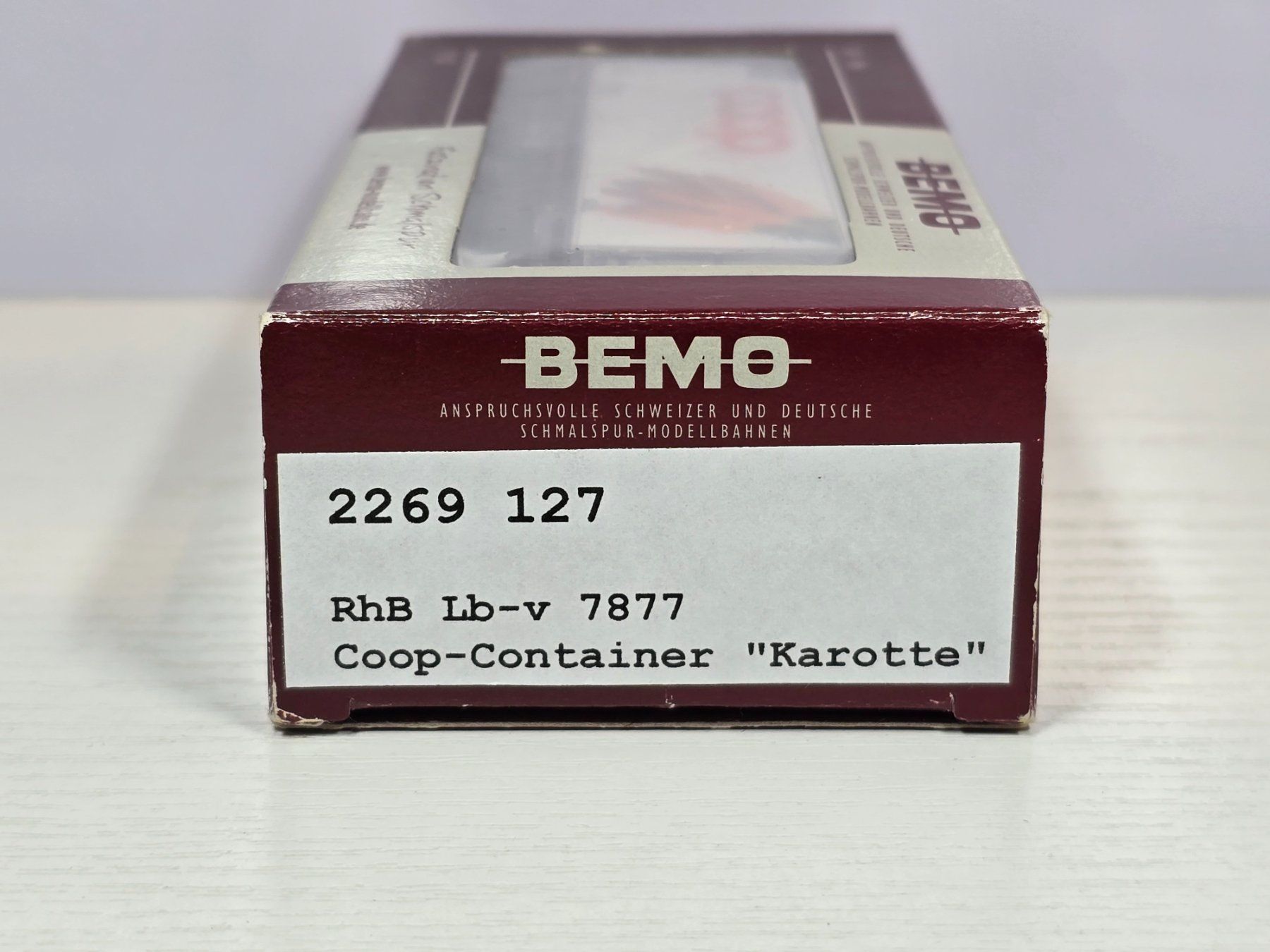 Bemo Modelleisenbahnen: Bemo 2269127, RhB, Coop - Container, Karotte, Rüebli, Neu – Neu und originalverpackt aus Kloten von Nicola2 1