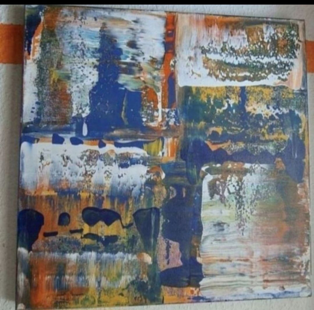 Gemälde: Abstraktes Bild handgemalt 40×40 – Neu (gemäss Beschreibung) aus Riehen von Steinbock1970