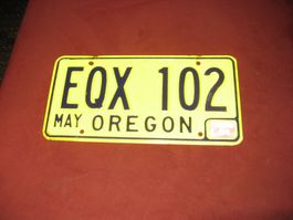 Autonummer Nummernschild Oregon